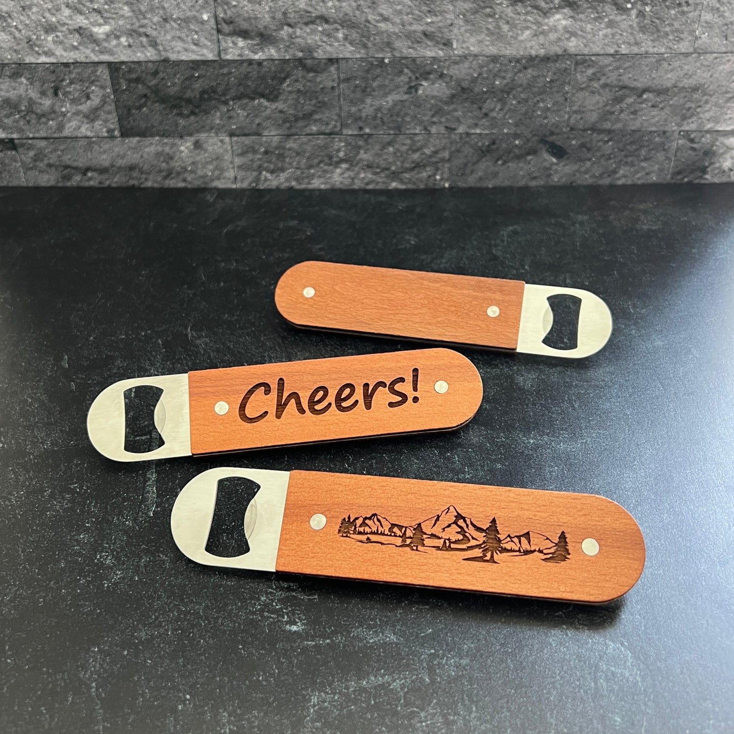 Personalized Wood and Stainless Steel Bottle Openers | Party Favors