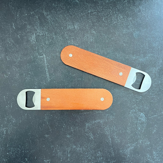 Wood and Stainless Steel Bottle Opener Blanks | Laser Supplies