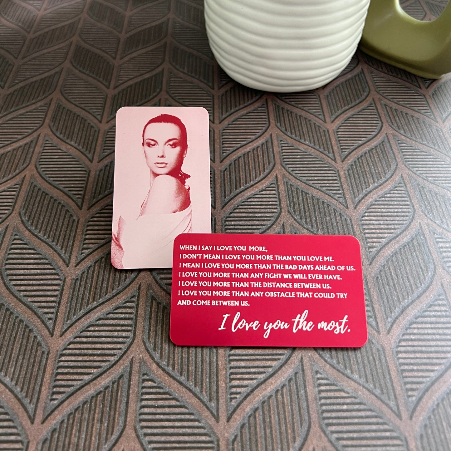 Love You Most Engraved Metal Wallet Card