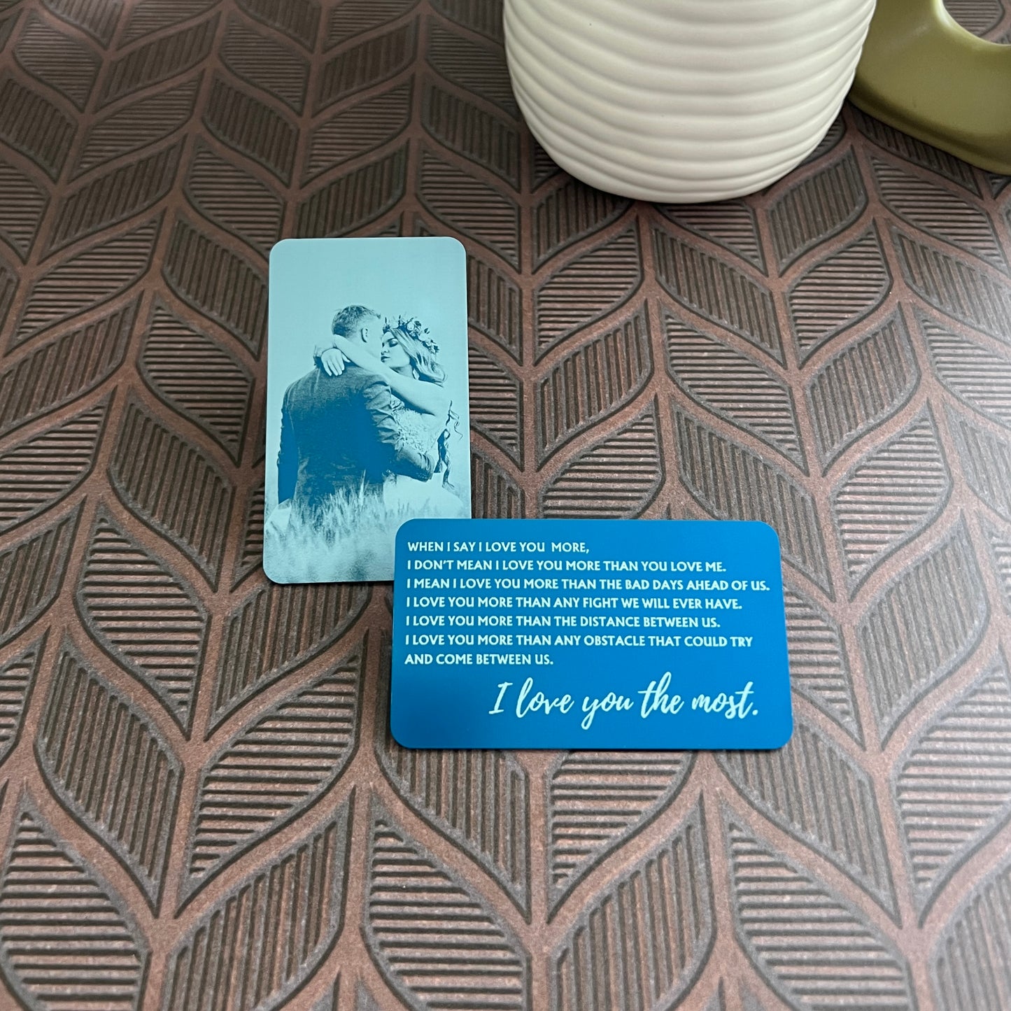 Love You Most Engraved Metal Wallet Card