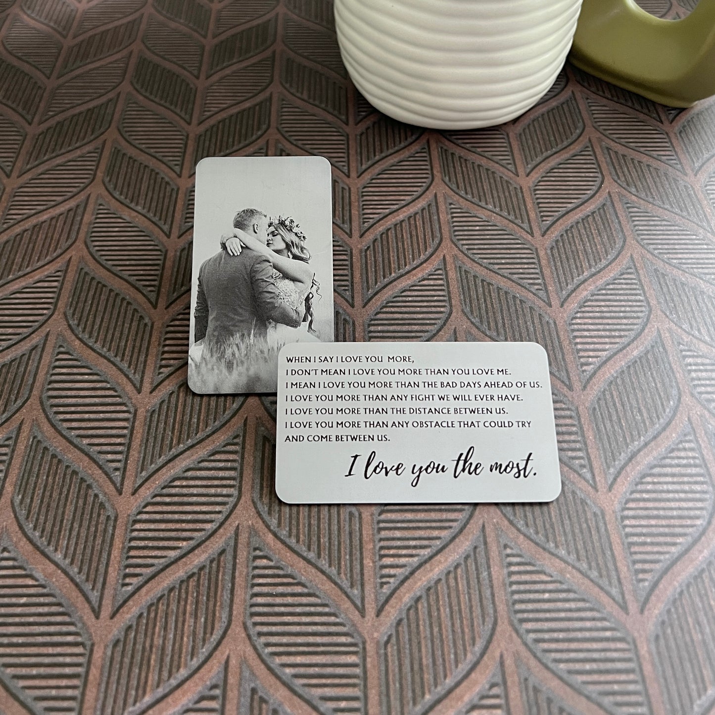 Love You Most Engraved Metal Wallet Card