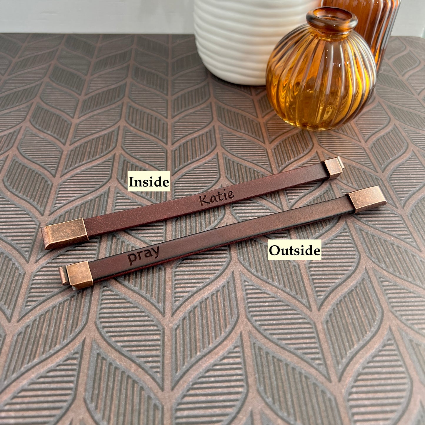 Custom Engraved Leather Bracelet - Personalized with Your Message