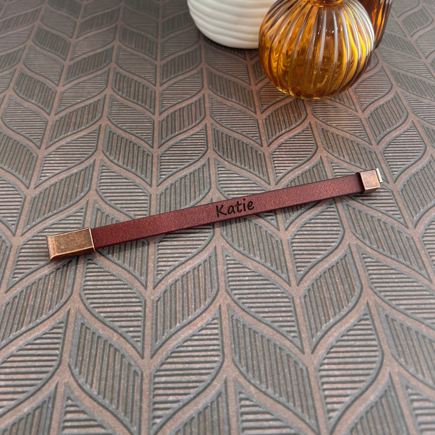 Custom Engraved Leather Bracelet - Personalized with Your Message