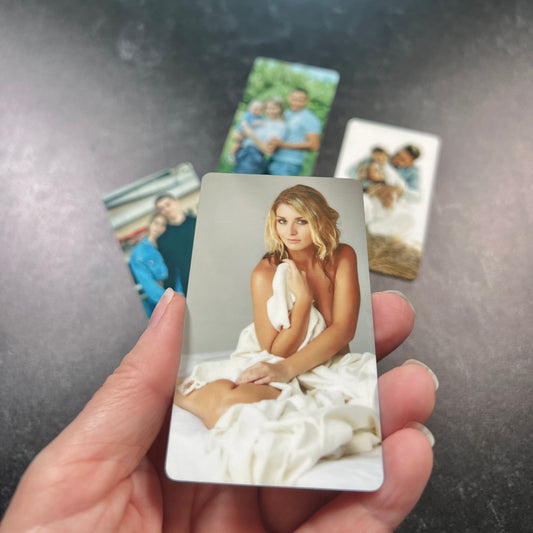 Intimate Photo Wallet Card – Custom Color Boudoir Keepsake for Him