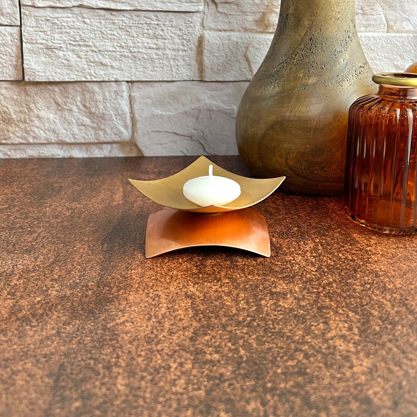 The Duo Curve; Copper & Bronze Anniversary Ring Dish | Handcrafted Gift