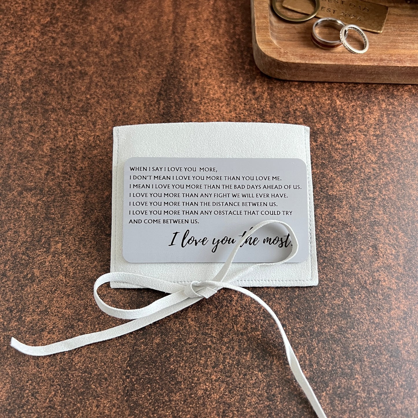 Love You Most Engraved Metal Wallet Card