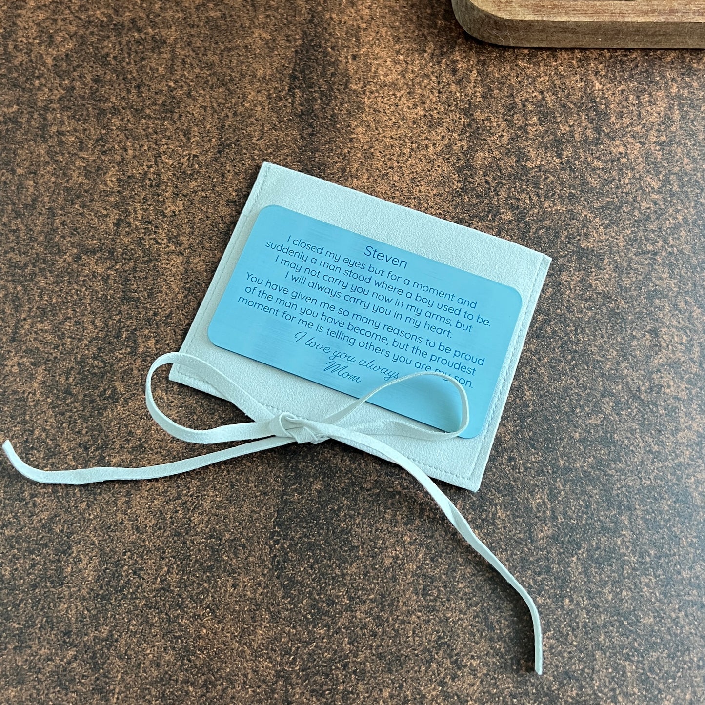 To My Son Engraved Metal Wallet Card