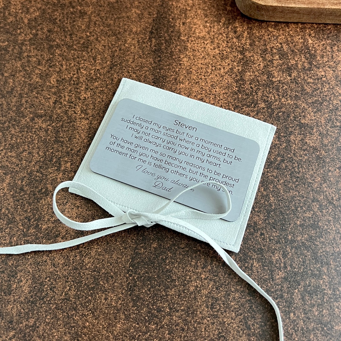 To My Son Engraved Metal Wallet Card