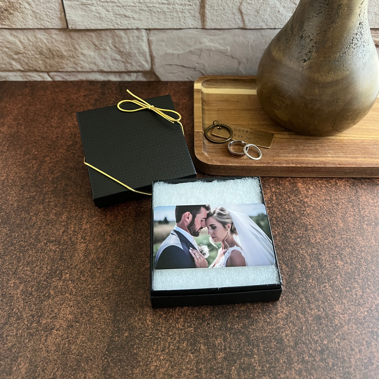 Custom Valentine's Day Color Photo Wallet Card – Custom Metal Card with Text Option