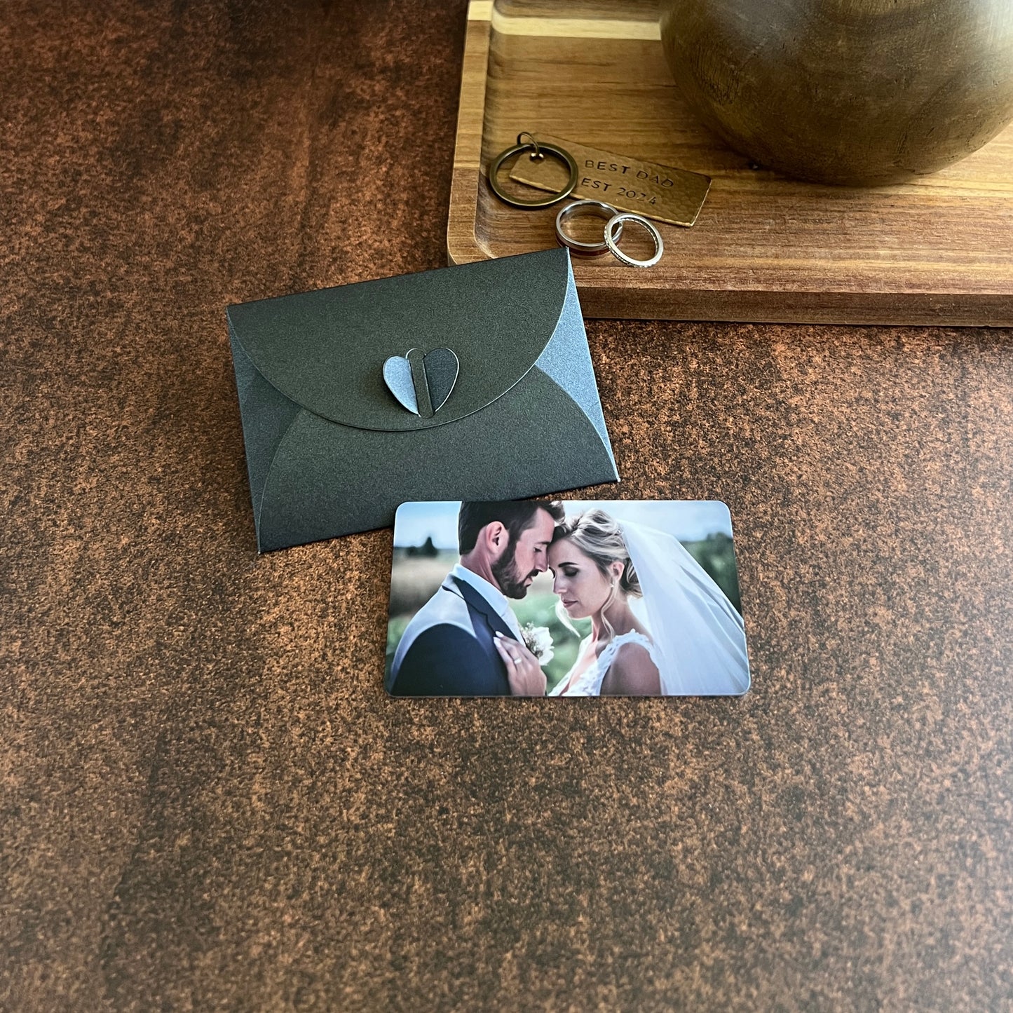 Custom Valentine's Day Color Photo Wallet Card – Custom Metal Card with Text Option