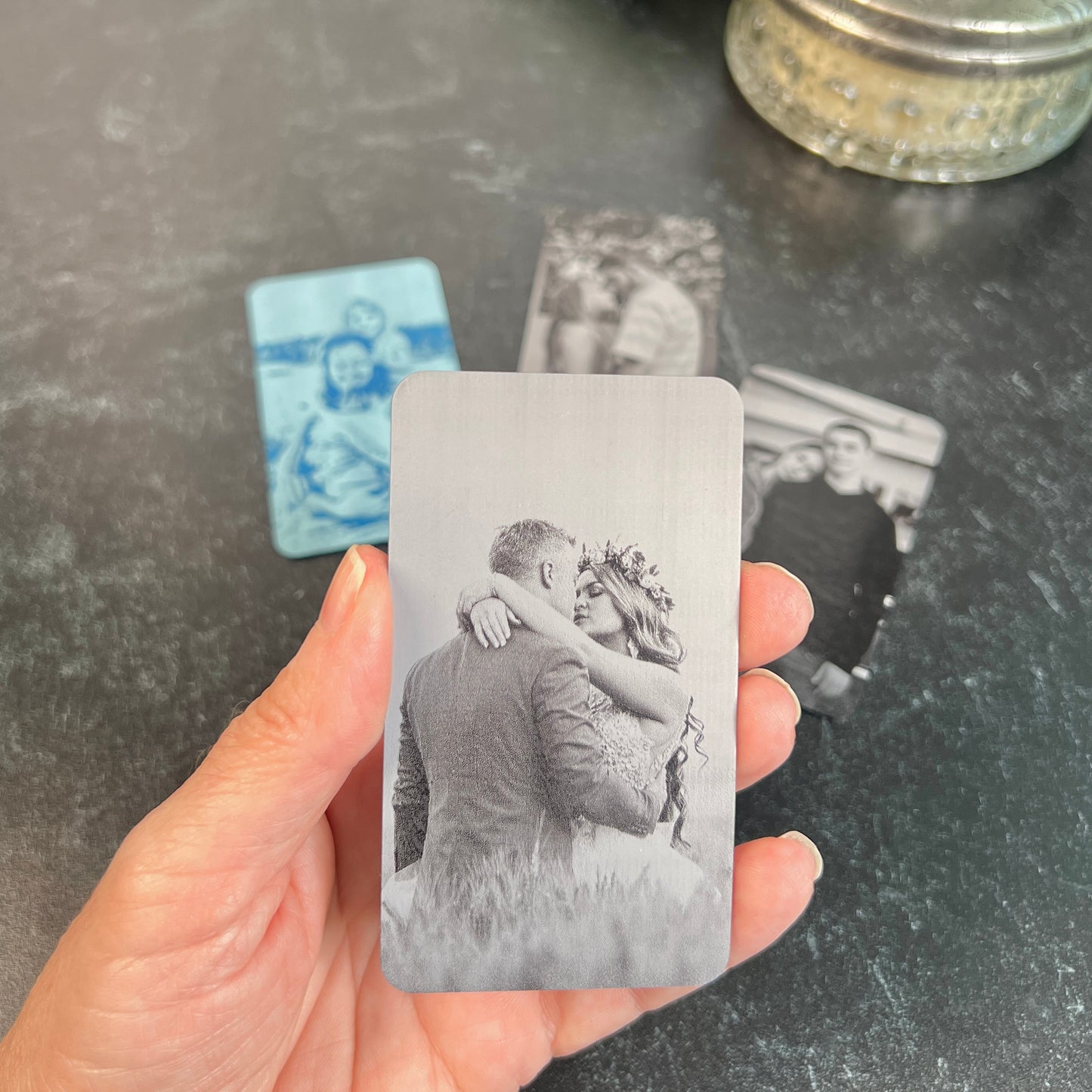 Custom Engraved Metal Photo Wallet Card – Add Your Image & Text