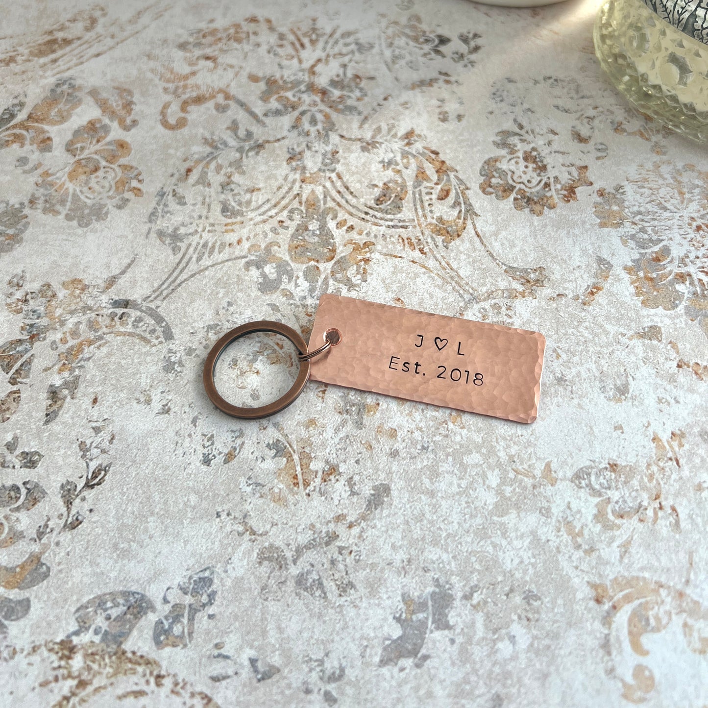 Personalized Copper Keychain - Custom Stamped