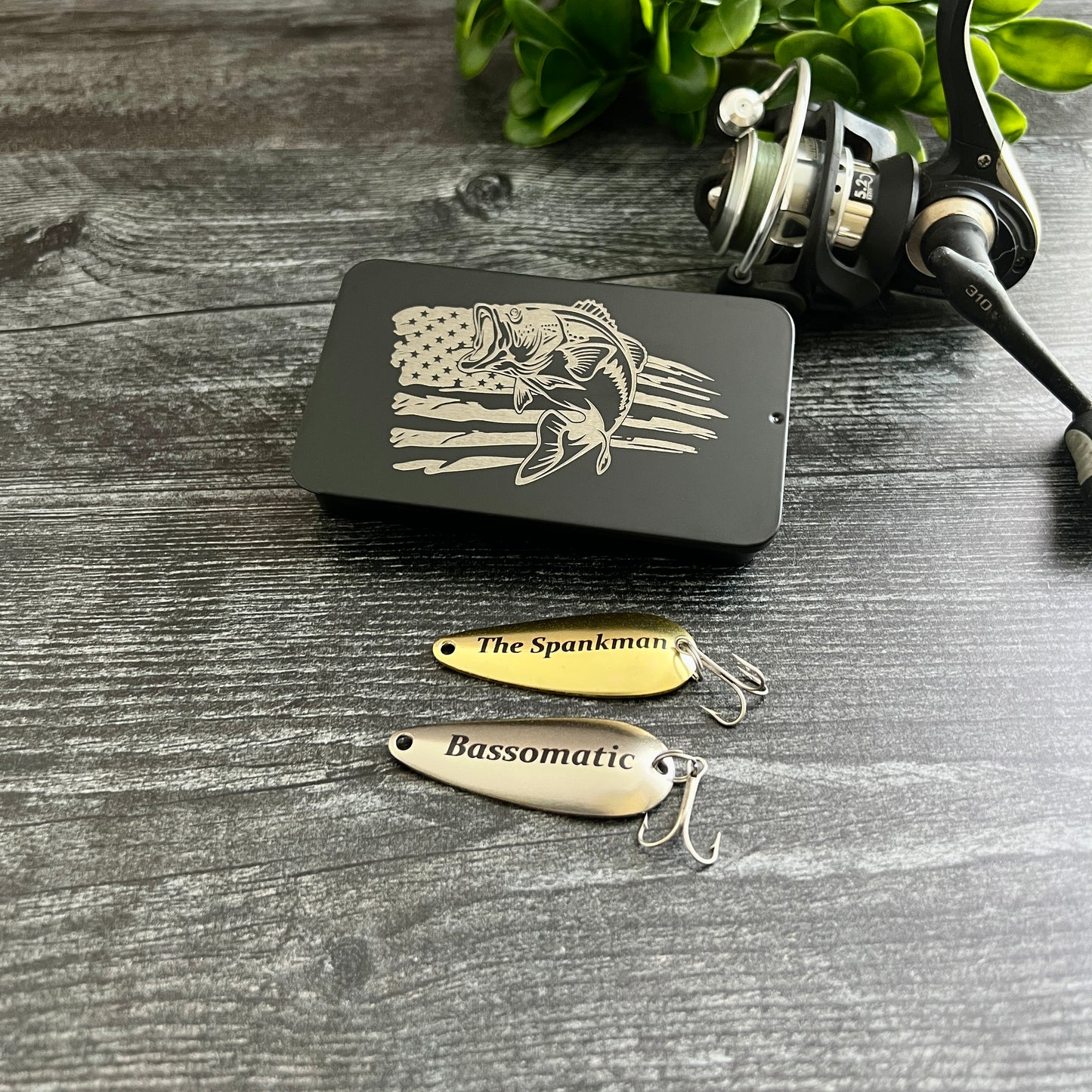 Custom Fishing Lure Gift Set - Engraved Lures with Keepsake Tin