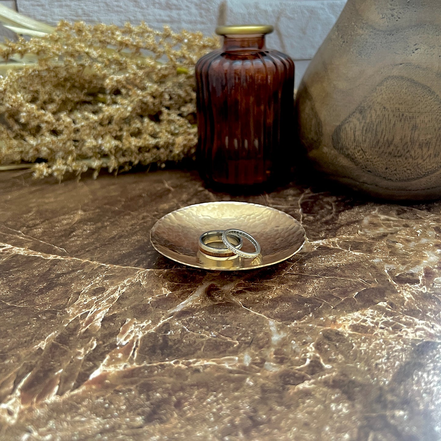 "I Still Do" Hand-Stamped Bronze Ring Dish, Round
