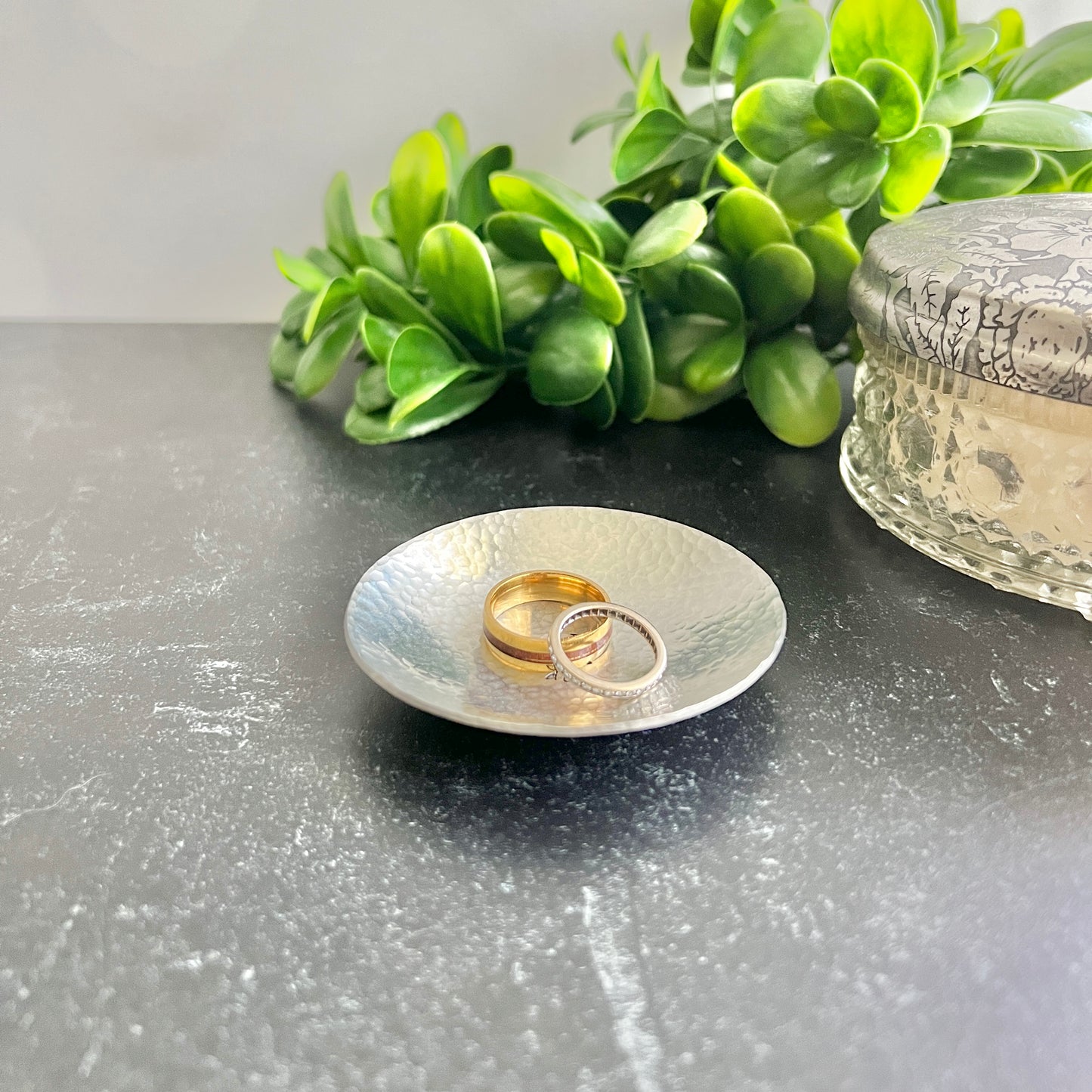 Personalized Handcrafted Pewter Ring Dish