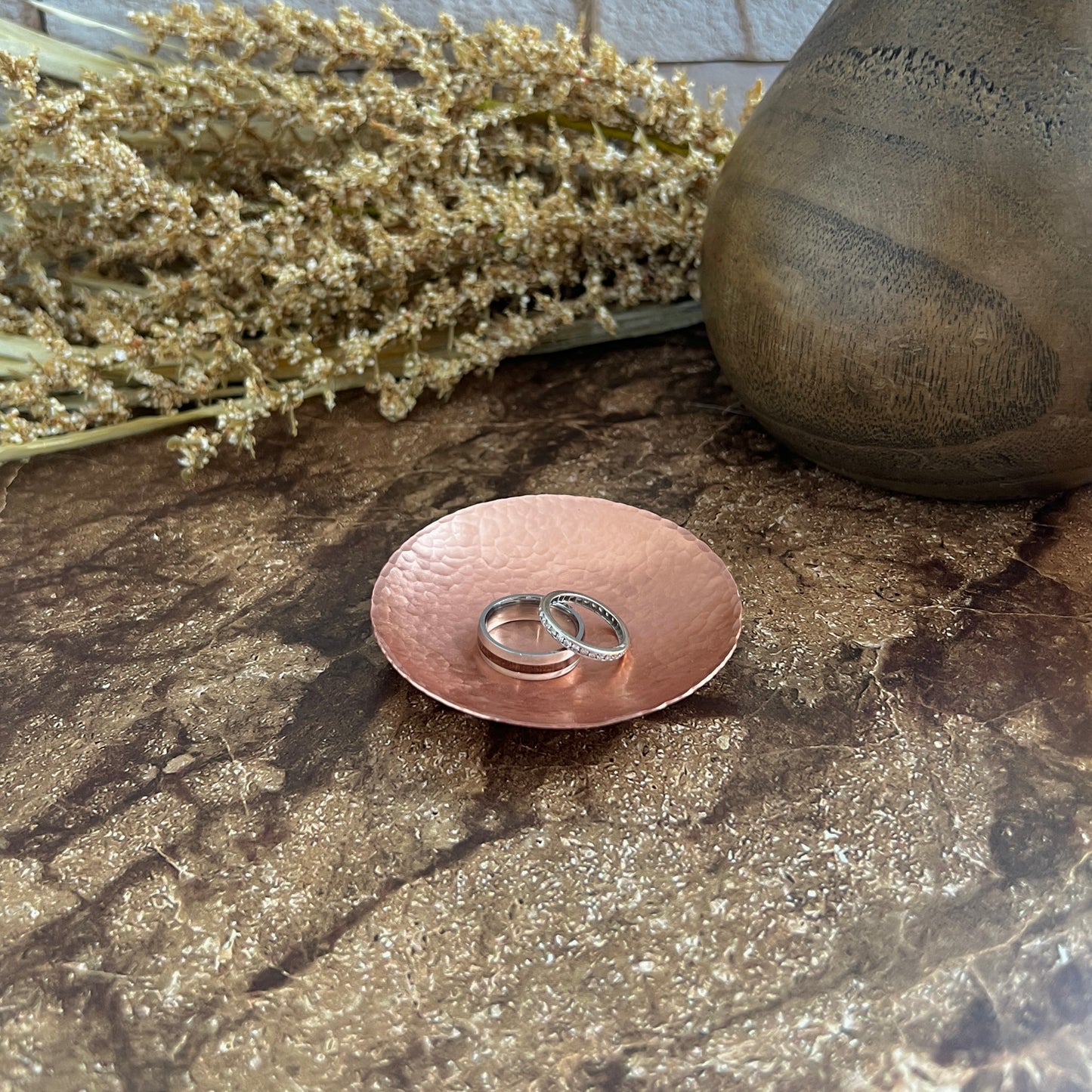 "I Still Do" Hand-Stamped Copper Ring Dish, Round
