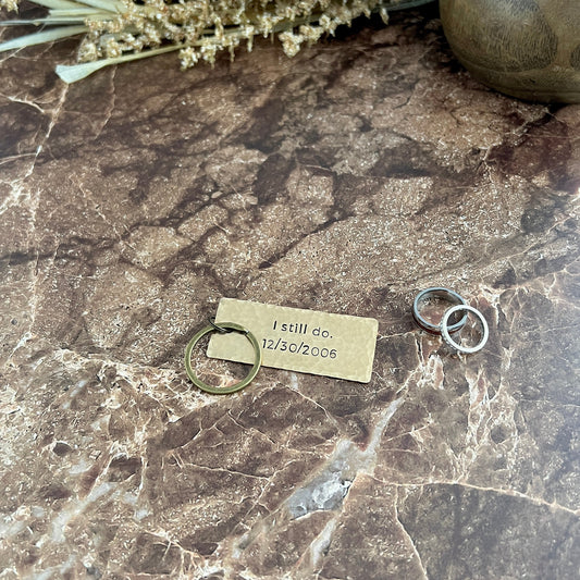Personalized Bronze Keychain – 8th or 19th Anniversary Gift, Handcrafted in USA