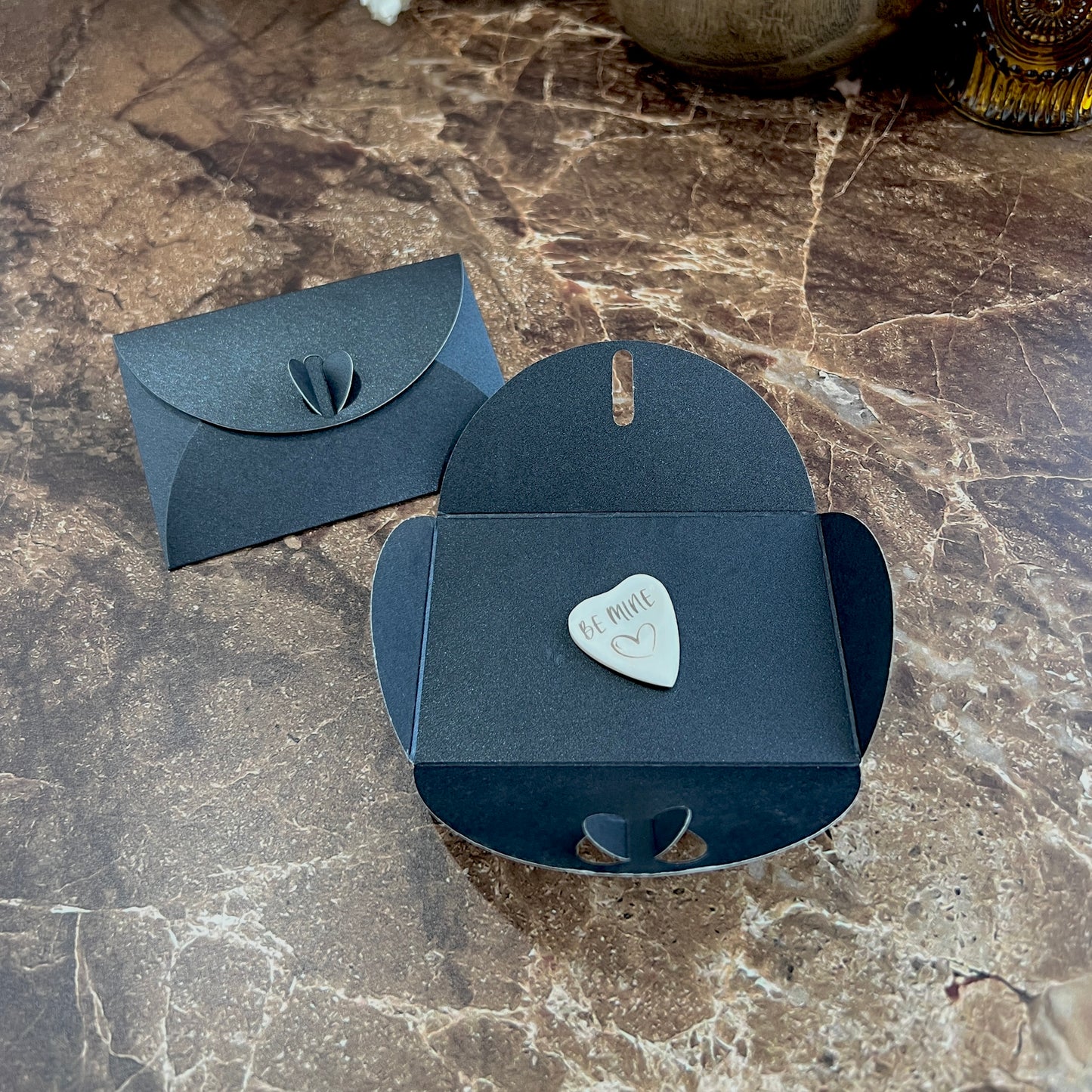 Custom Engraved Heart-Shaped Bone Guitar Pick