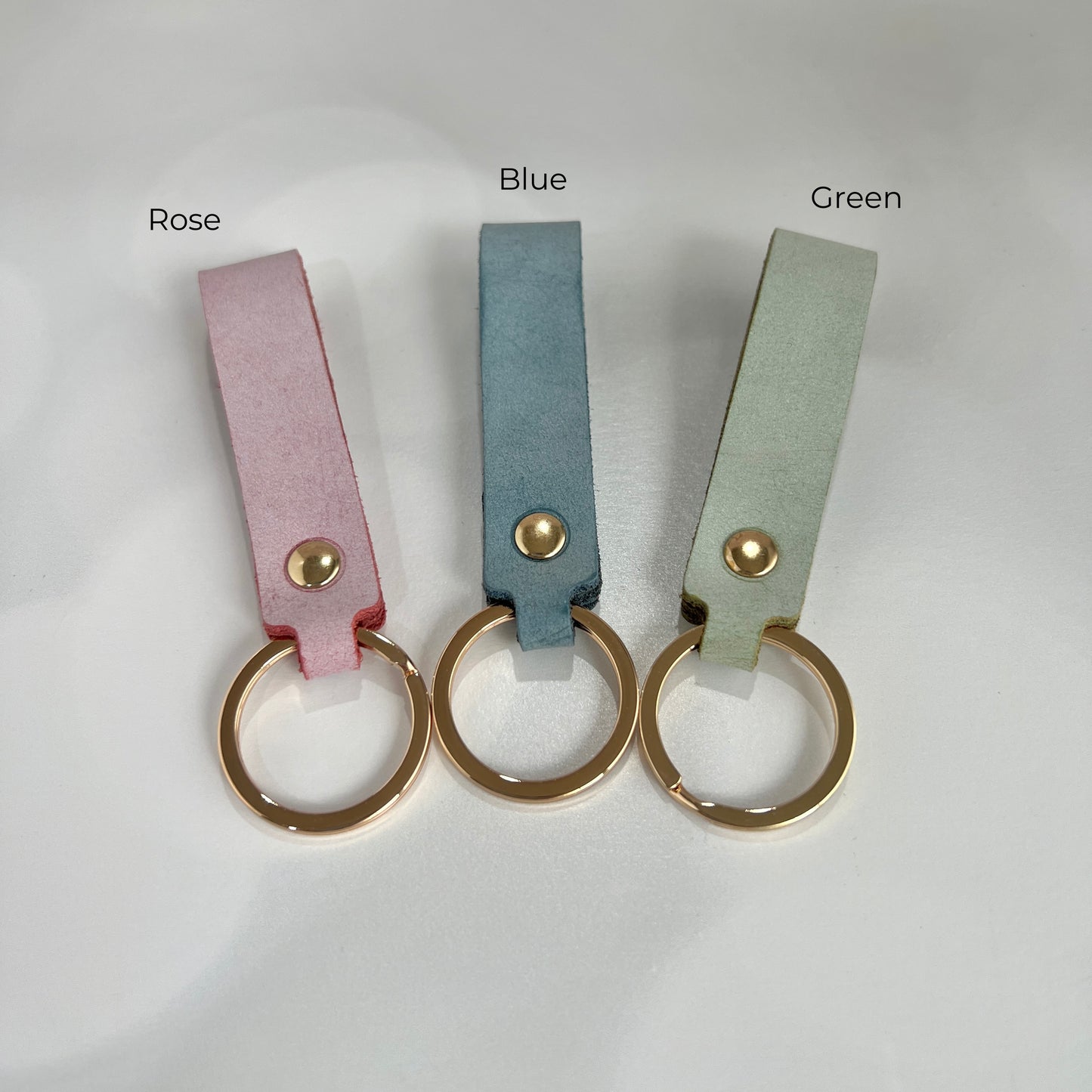 Colorful Leather Keychain Blanks – Finished Laser-Ready Craft Supplies in 3 Colors