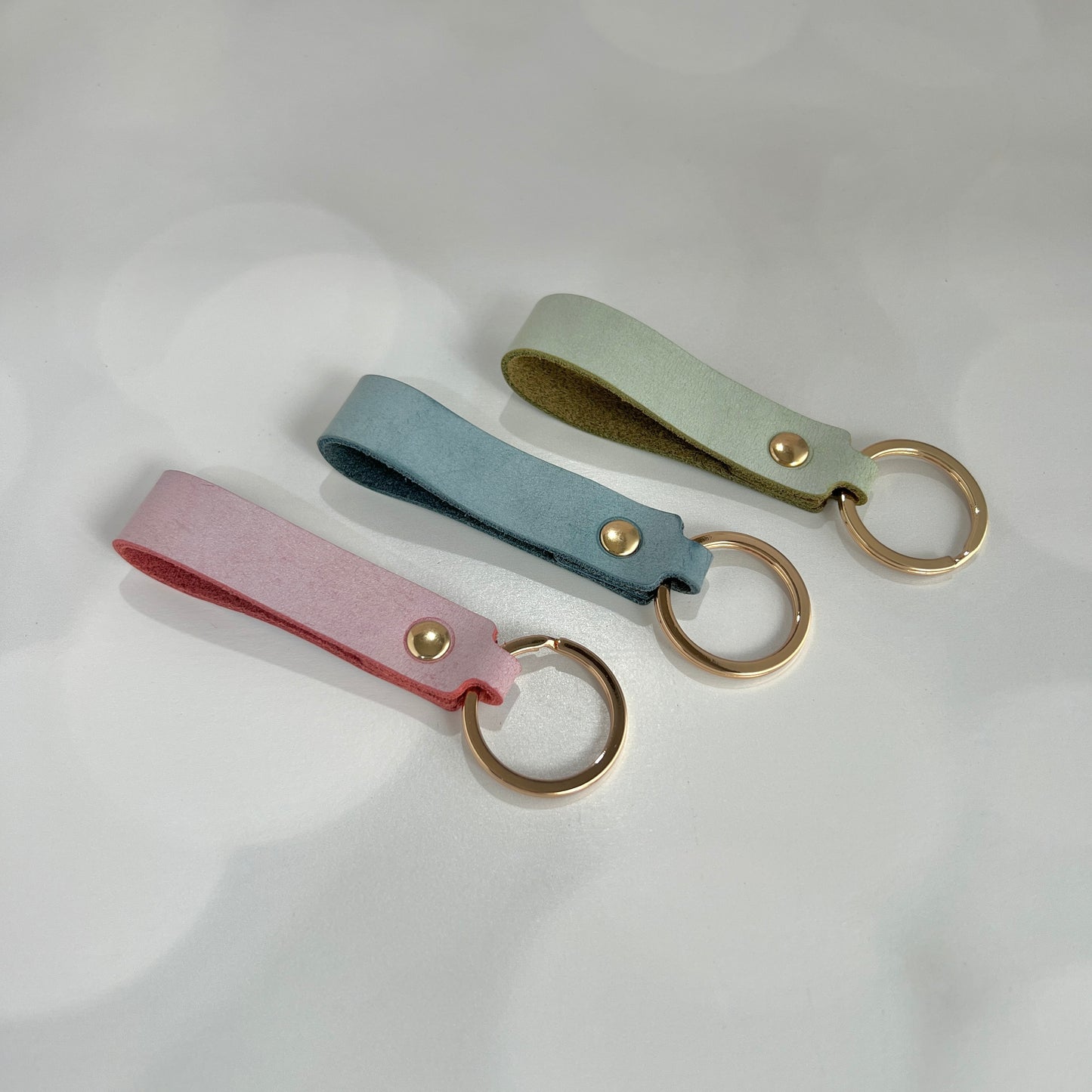 Colorful Leather Keychain Blanks – Finished Laser-Ready Craft Supplies in 3 Colors