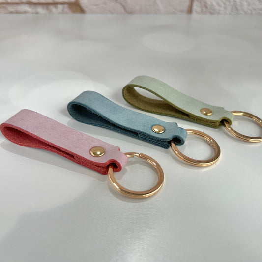 Colorful Leather Keychain Blanks – Finished Laser-Ready Craft Supplies in 3 Colors