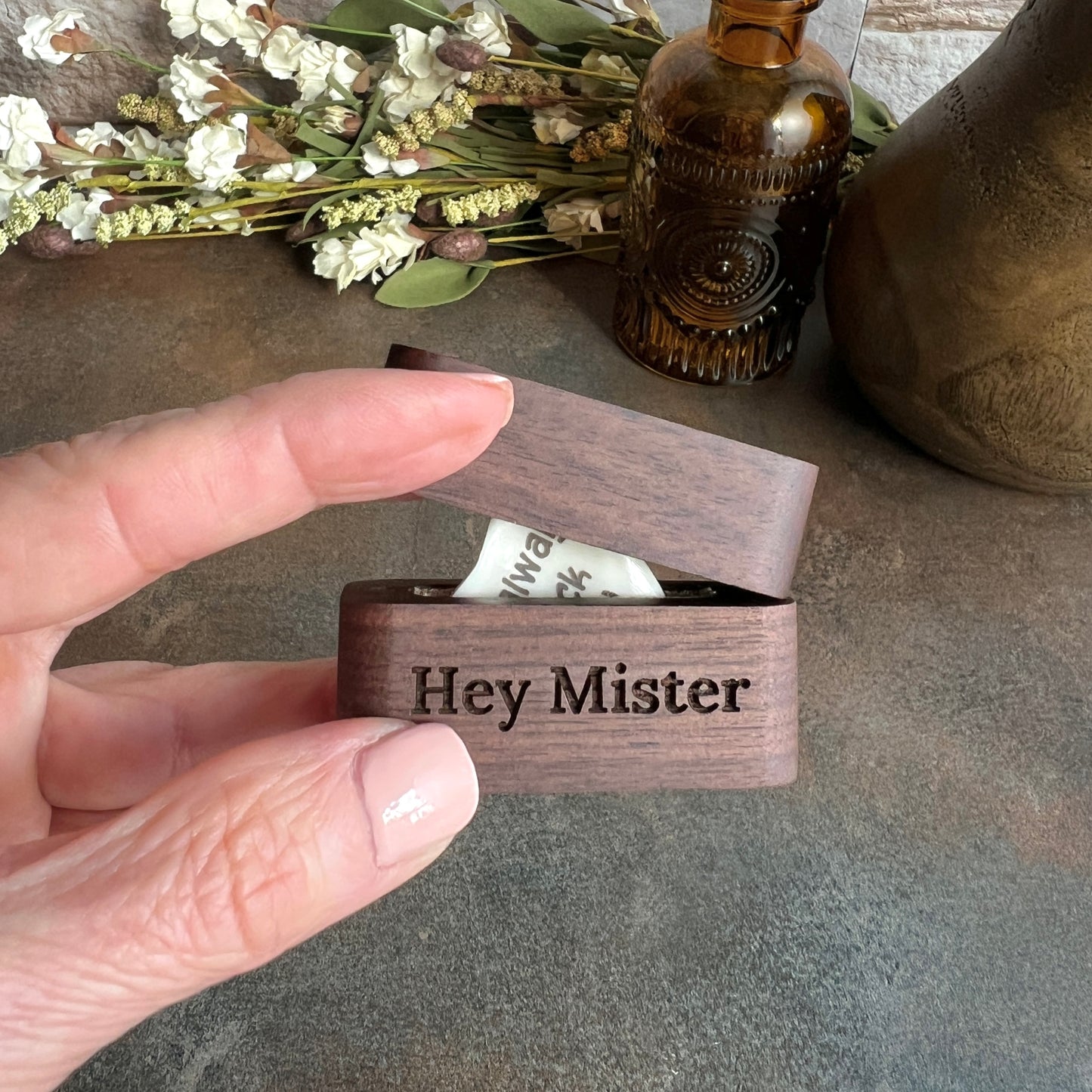 Custom Engraved Heart-Shaped Bone Guitar Pick