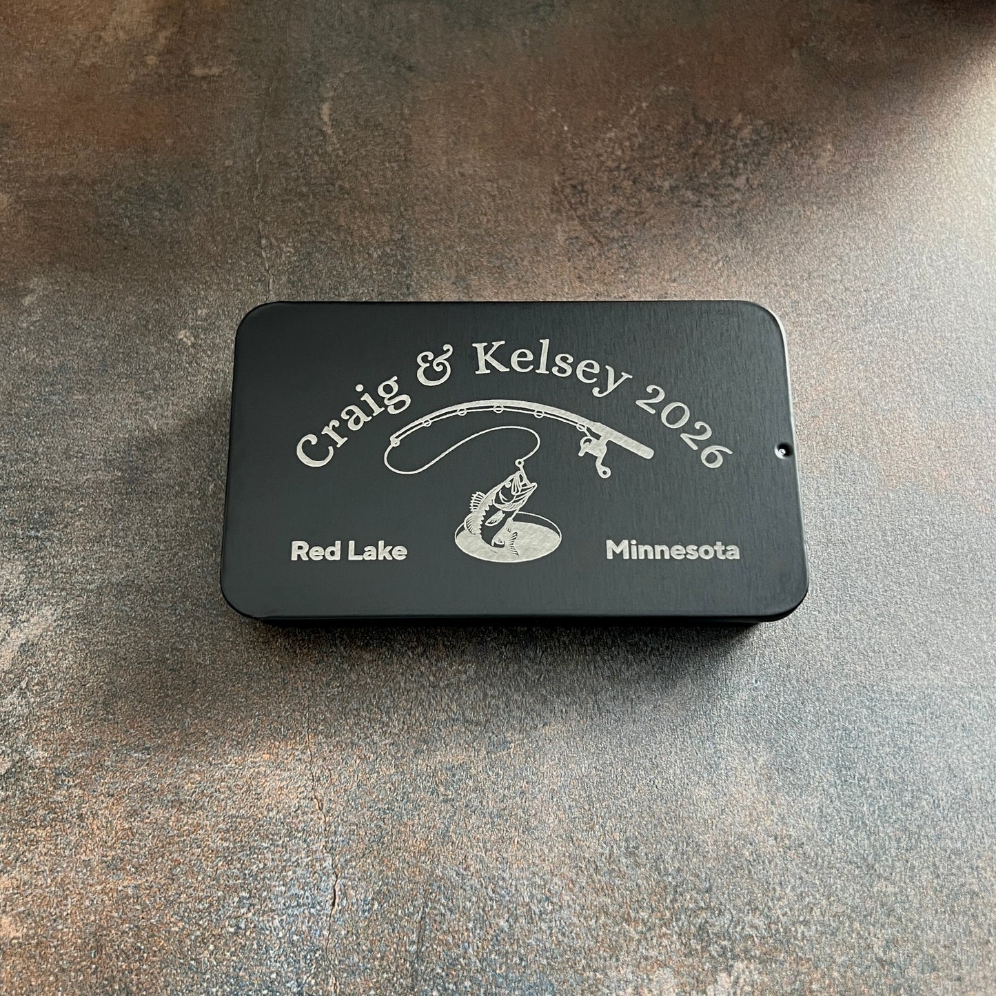 Custom Fishing Lure Set with Personalized Tin — Handcrafted Gift for Him