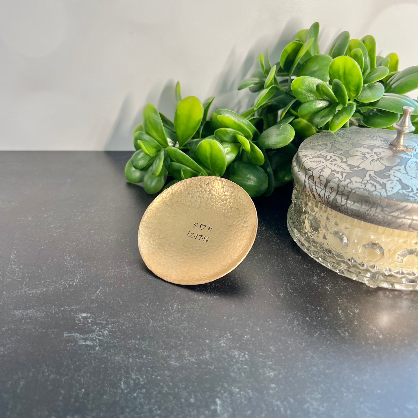 Personalized Handcrafted Bronze Ring Dish