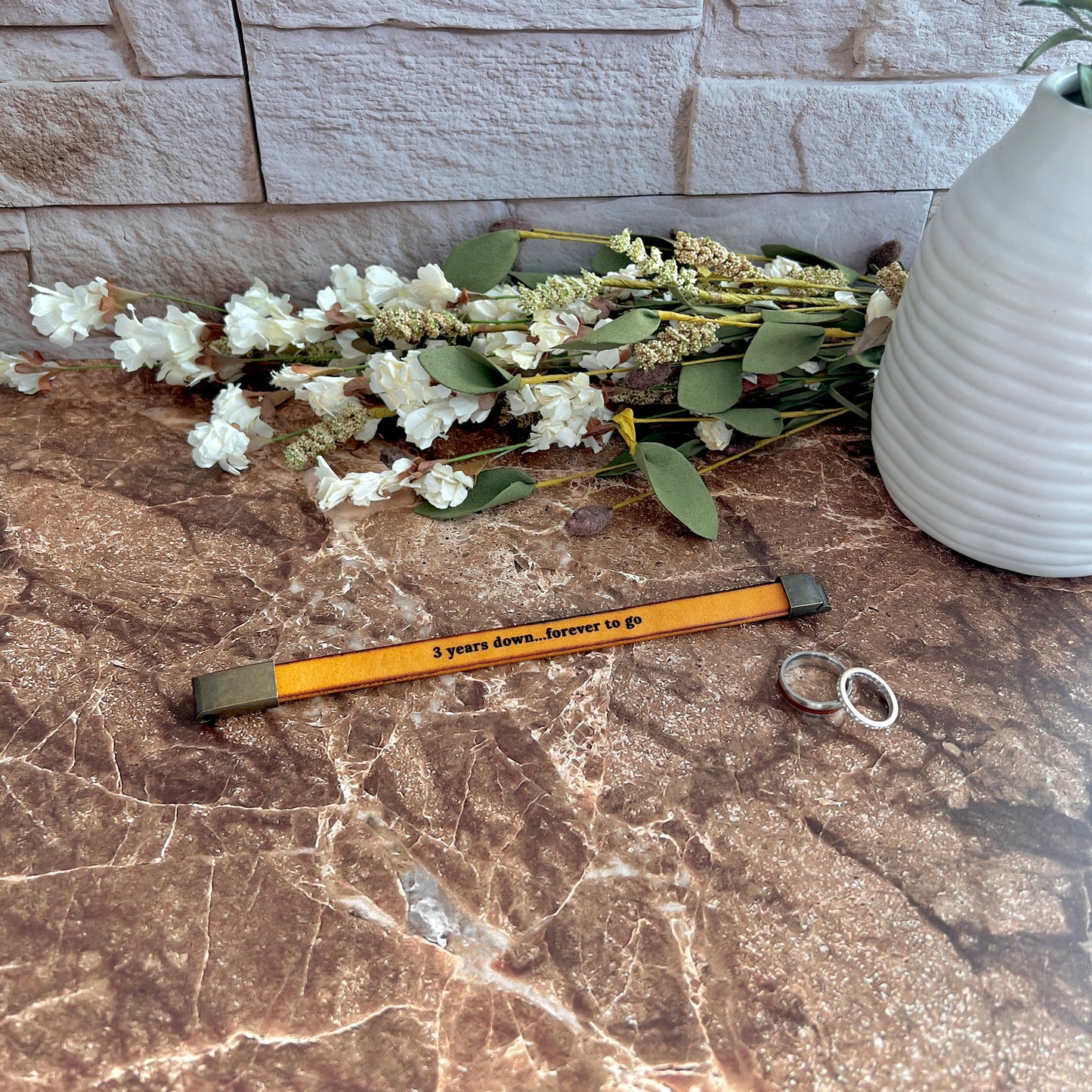 Custom Engraved Leather Bracelet - Personalized with Your Message