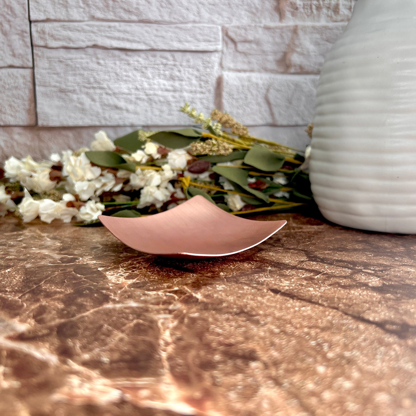 3" Square Copper Ring Dish - Brushed Finish