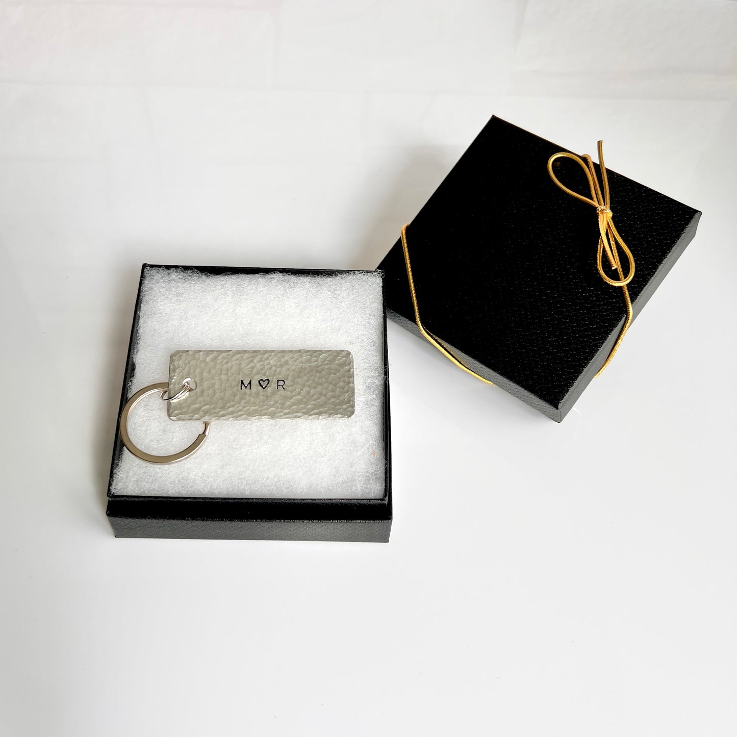 Textured Black Gift Box, Gold Cord Bow & Cotton Insert