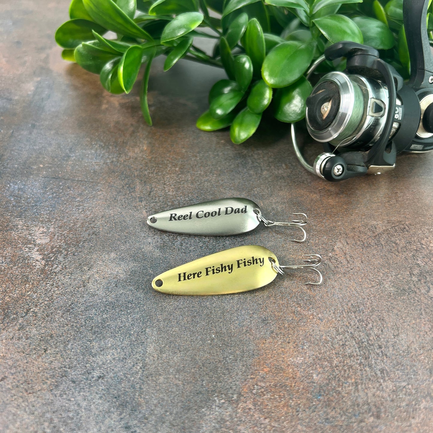 Custom Fishing Lure Set with Personalized Tin — Handcrafted Gift for Him