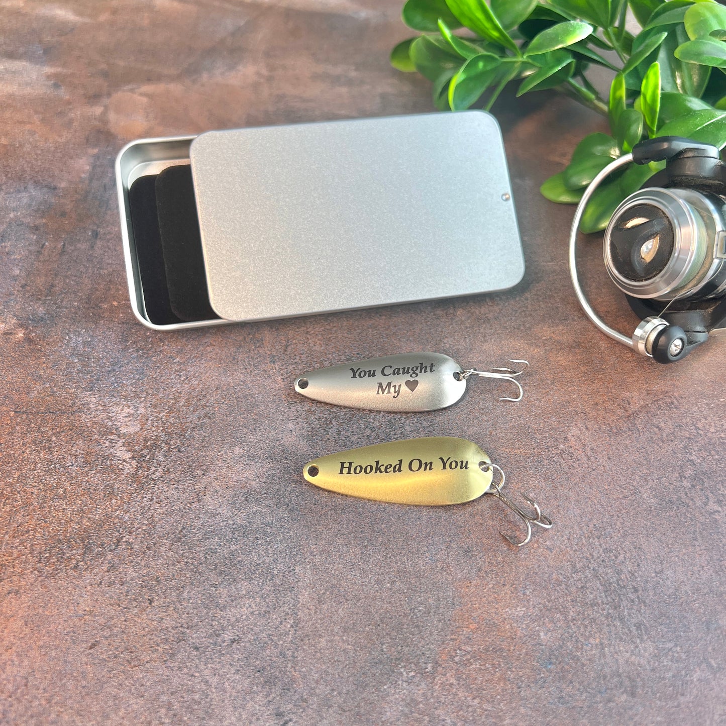 Personalized Fishing Lure Gift Set with Tin; Thoughtful Gift for Him