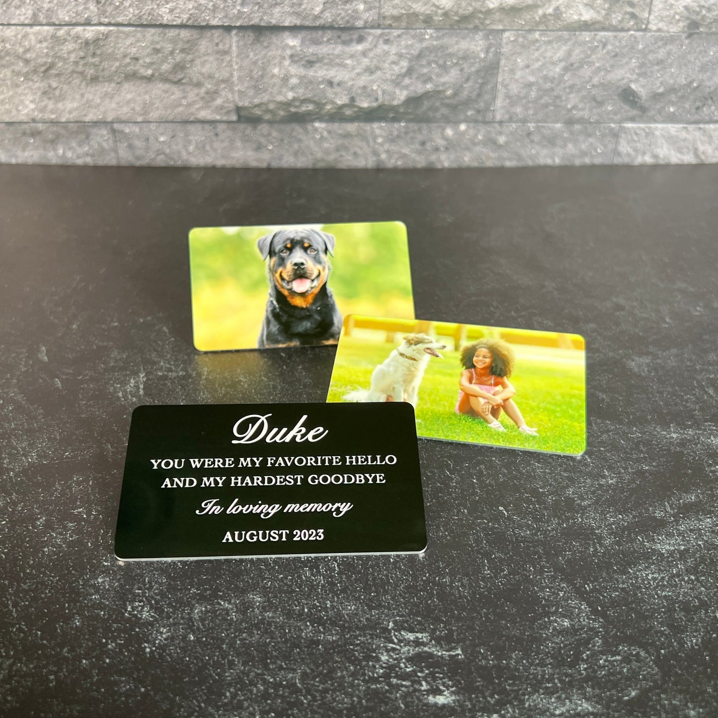 Metal Color Photo Card; Pet Loss Wallet Insert Keepsake