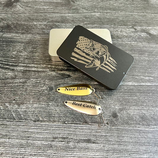 Personalized Fishing Lure Set – Custom Gift with Tin Box