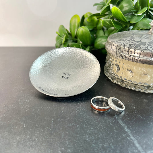 Personalized Handcrafted Pewter Ring Dish