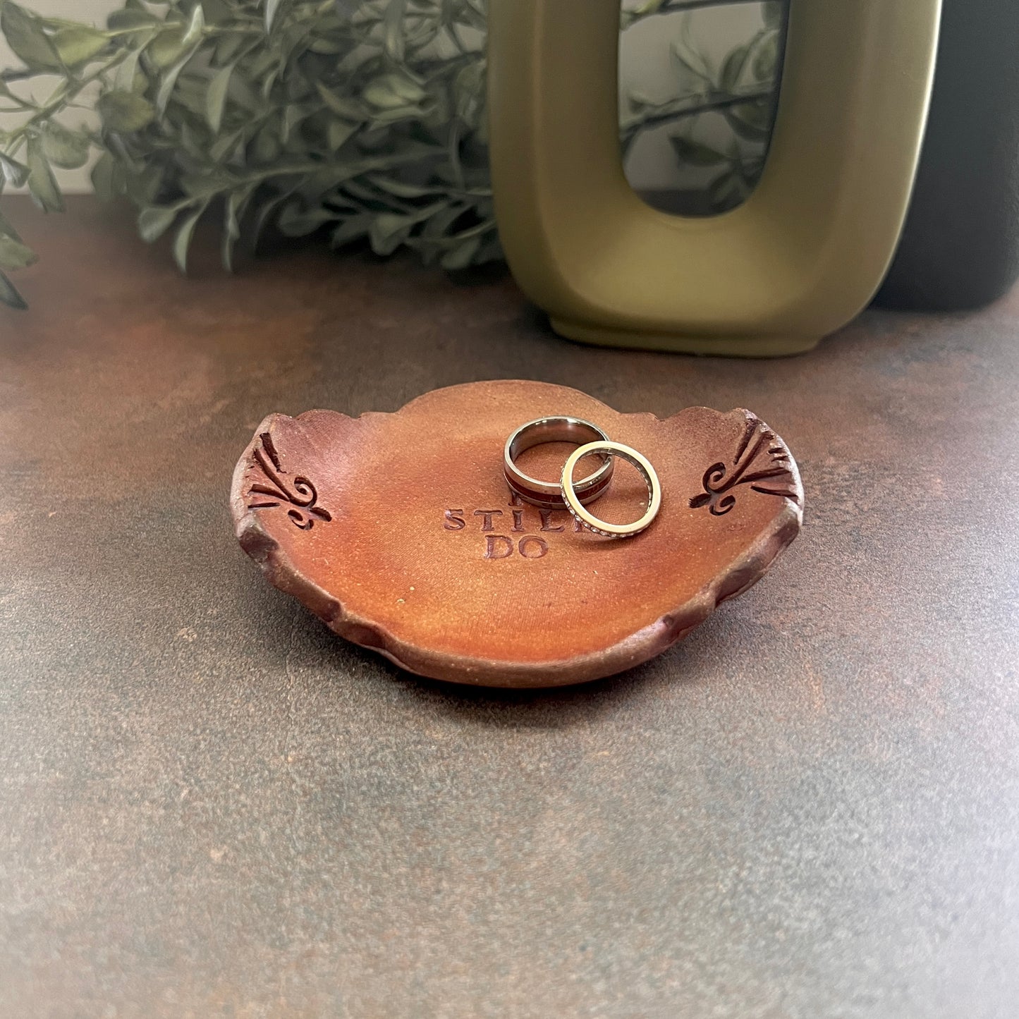 9th Anniversary Pottery Ring Dish - "I still do" Handcrafted Keepsake