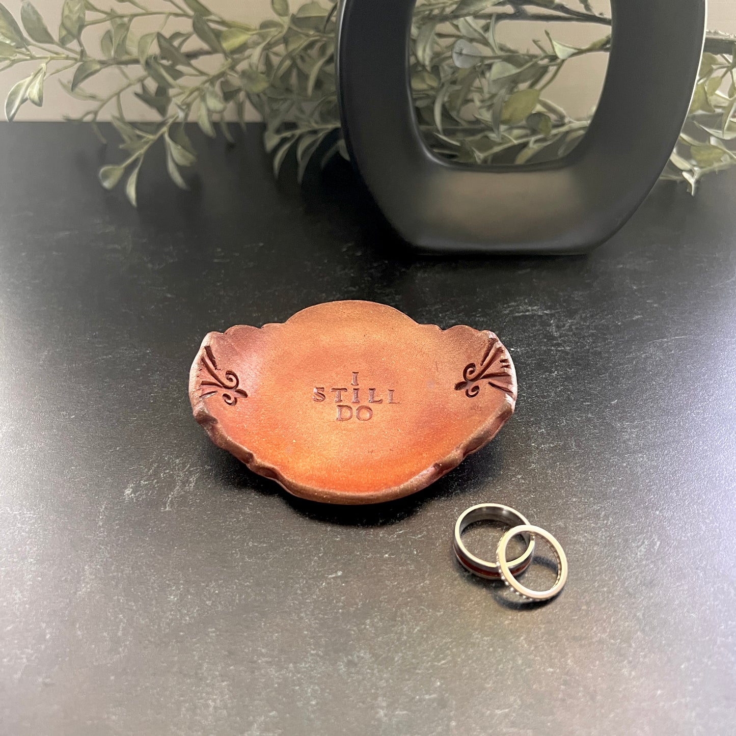 9th Anniversary Pottery Ring Dish - "I still do" Handcrafted Keepsake