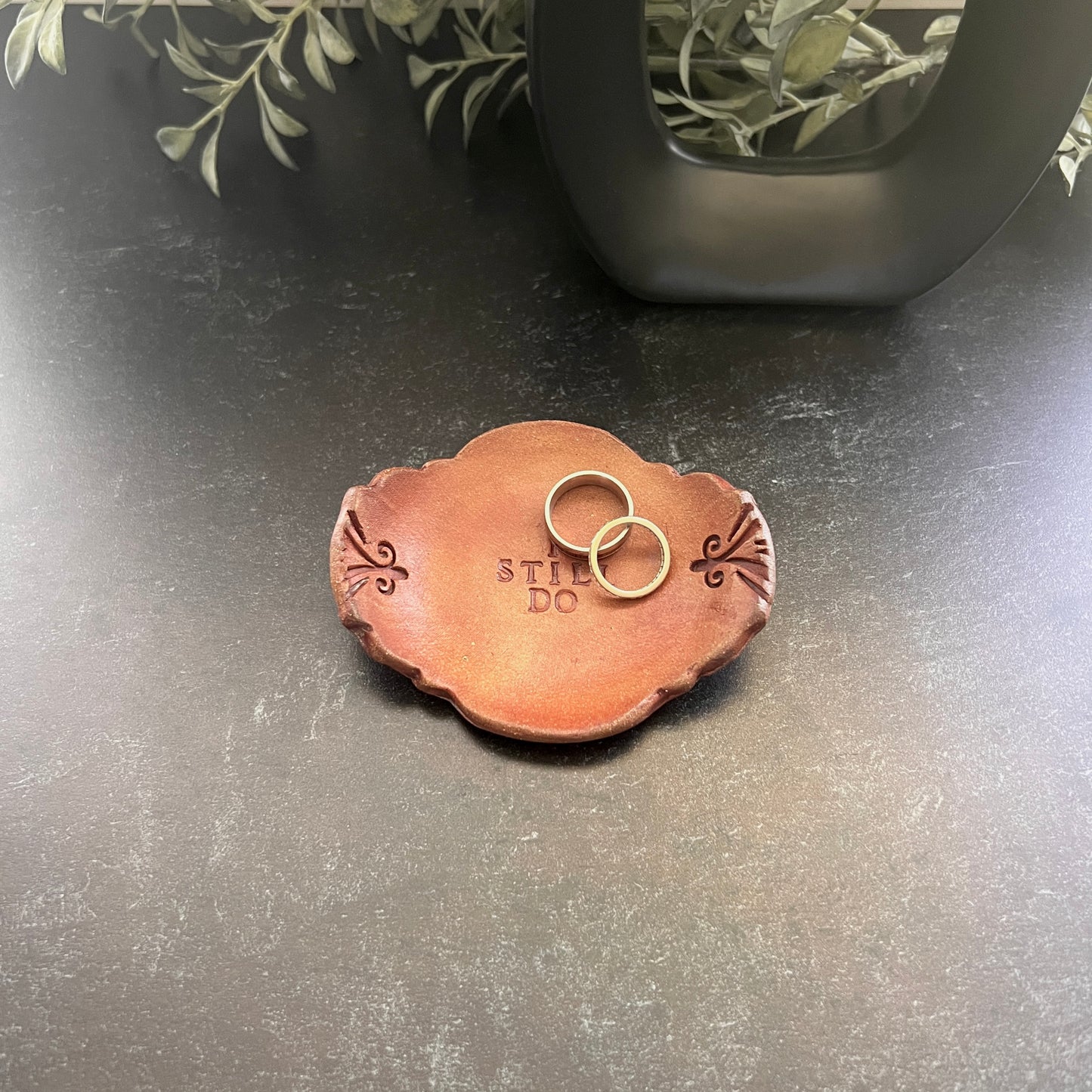 9th Anniversary Pottery Ring Dish - "I still do" Handcrafted Keepsake