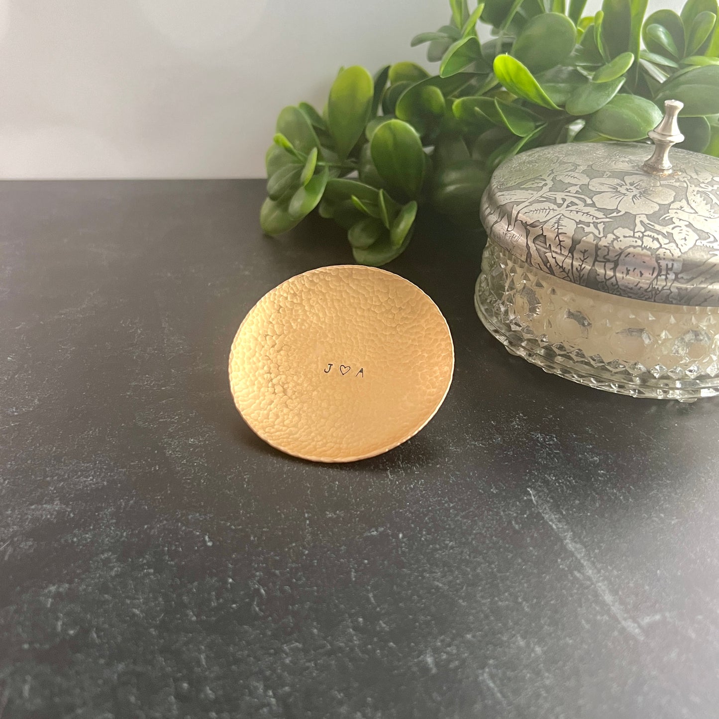 Personalized Handcrafted Bronze Ring Dish
