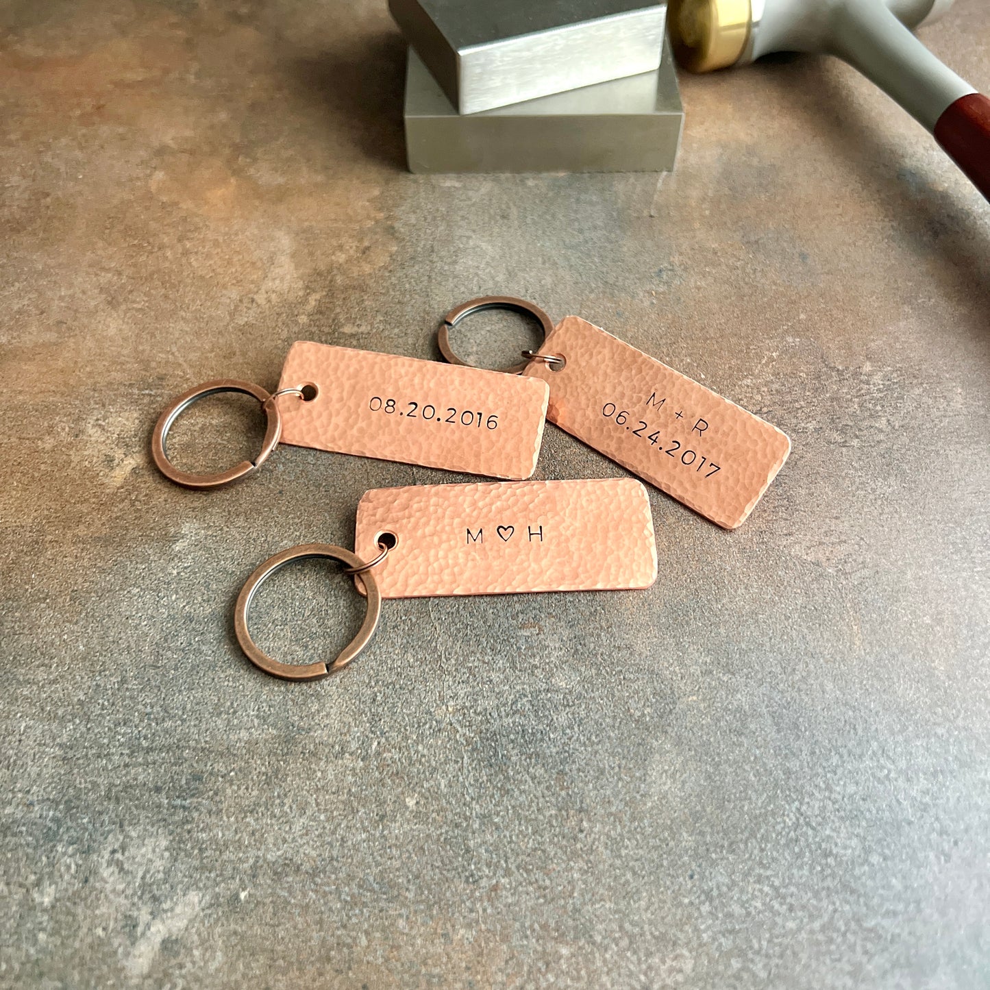 Custom Mother's Day Keychain Gift in Copper, Bronze, or Pewter