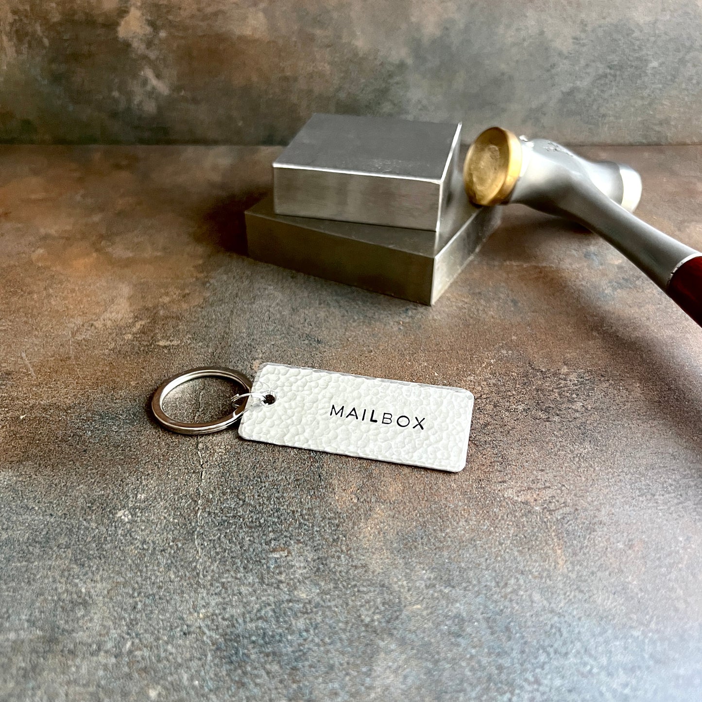 Personalized Pewter Keychain — Custom Stamped