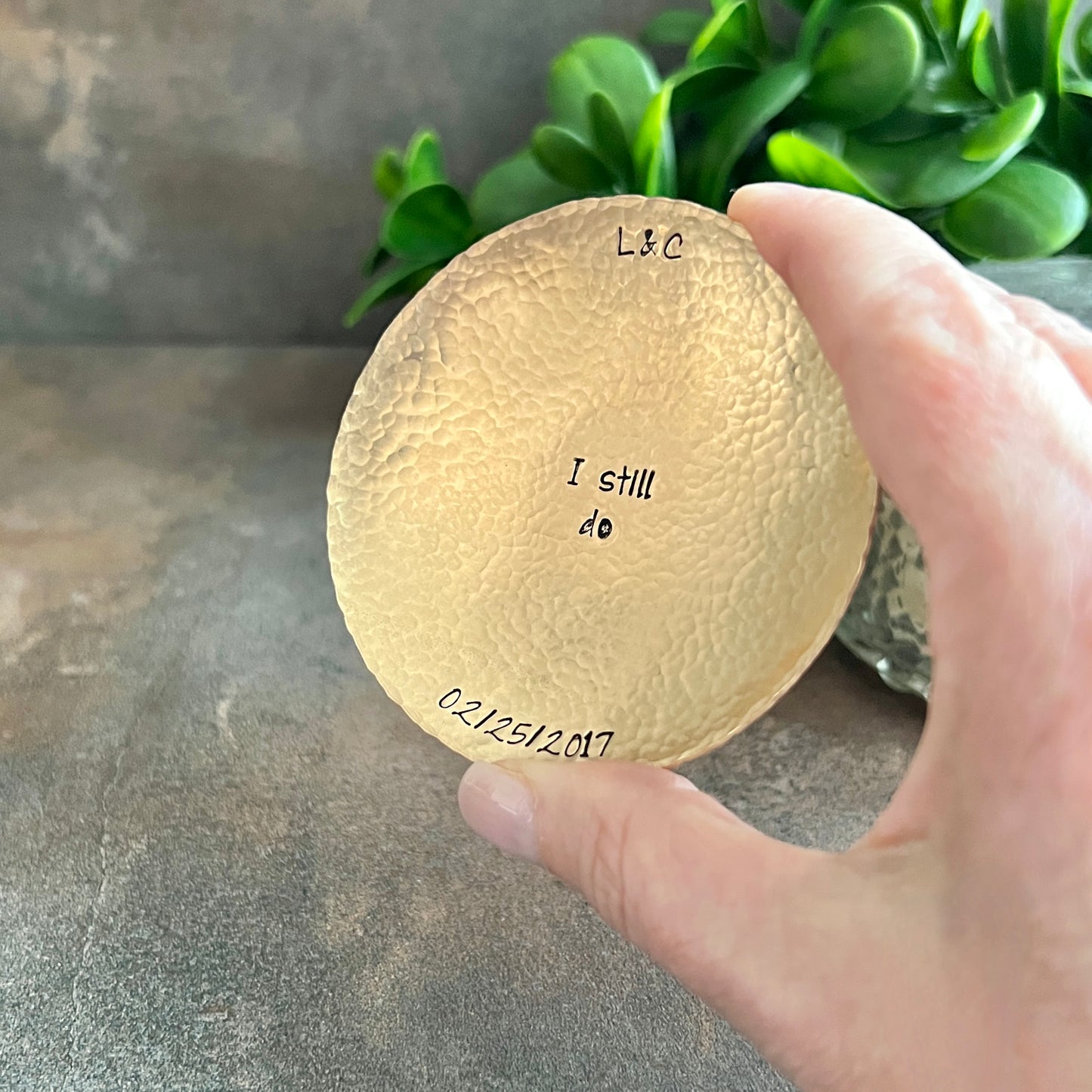 Personalized Handcrafted Bronze Ring Dish