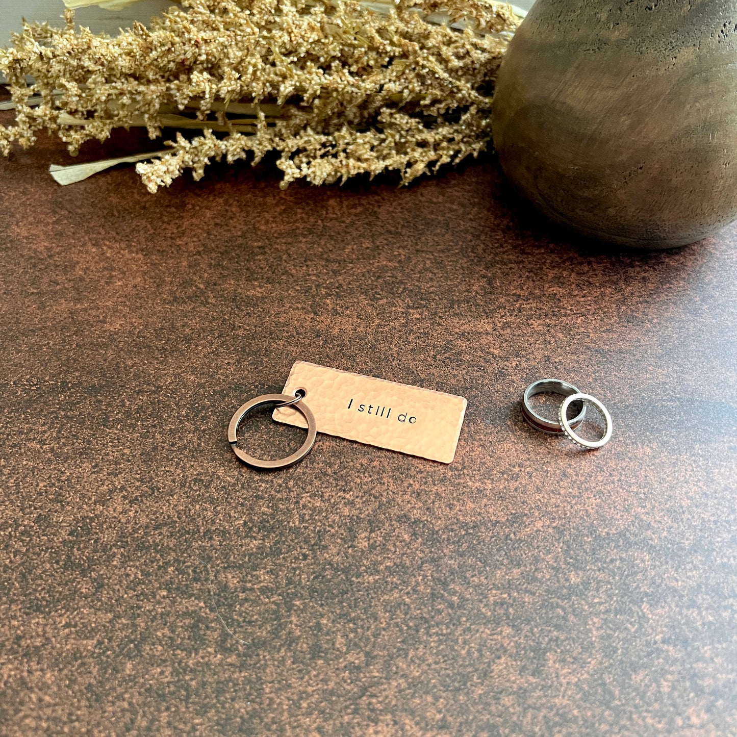 "I Still Do" Hand-Stamped Copper Keychain