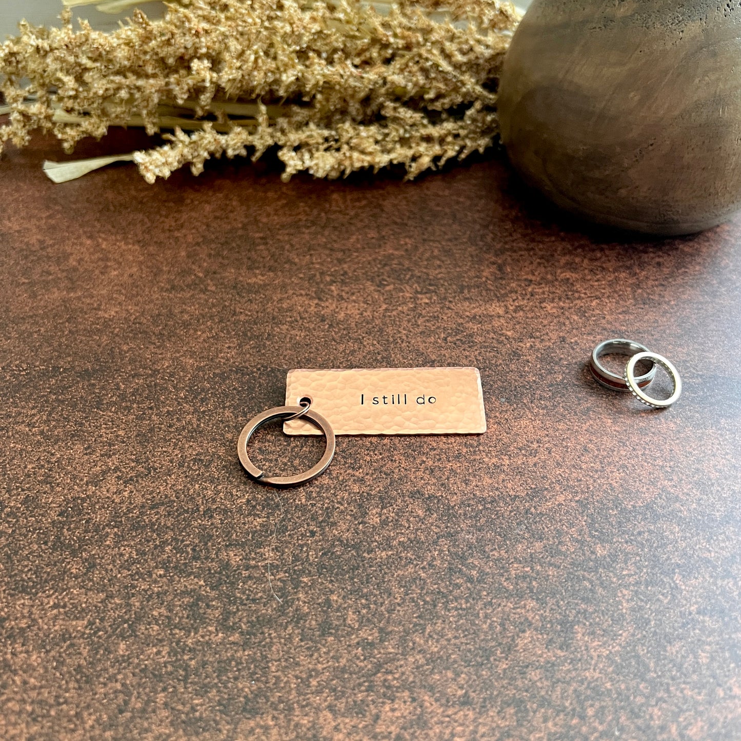 "I Still Do" Hand-Stamped Copper Keychain