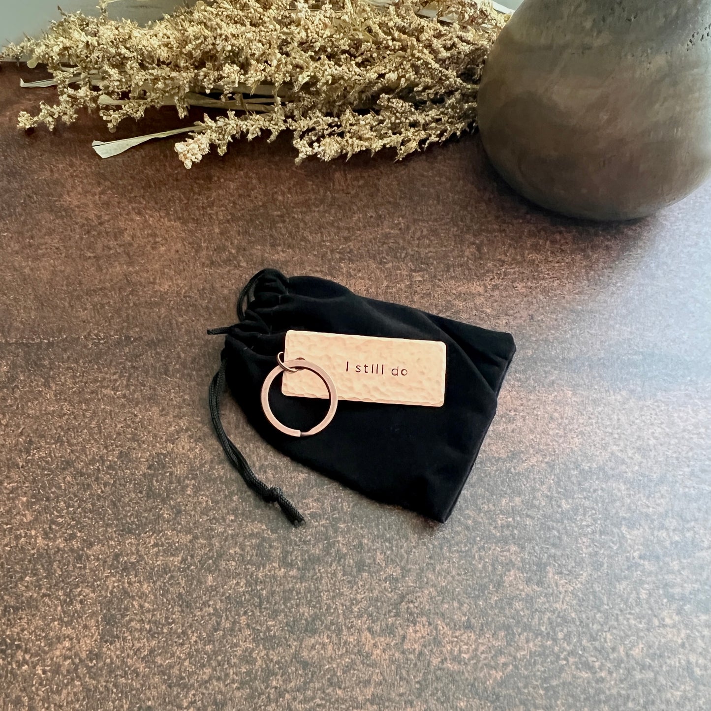 "I Still Do" Hand-Stamped Copper Keychain