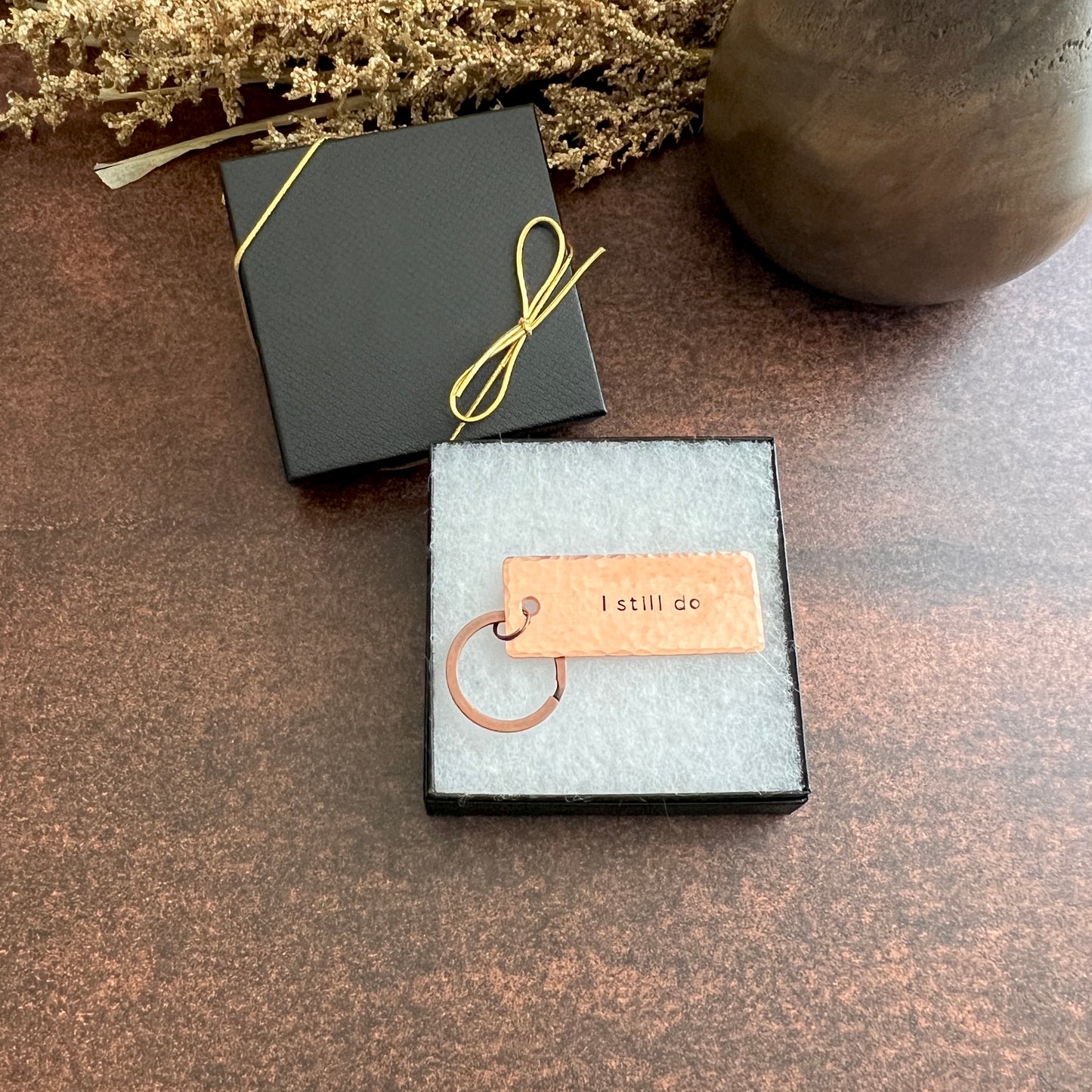 "I Still Do" Hand-Stamped Copper Keychain