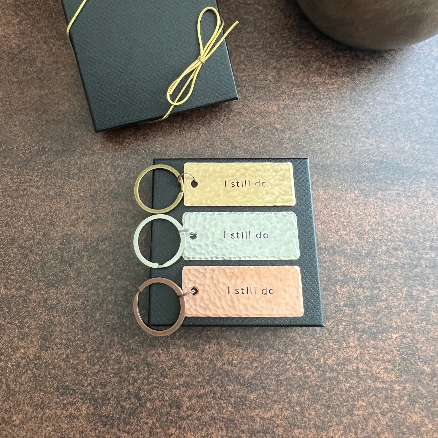 "I Still Do" Hand-Stamped Copper Keychain