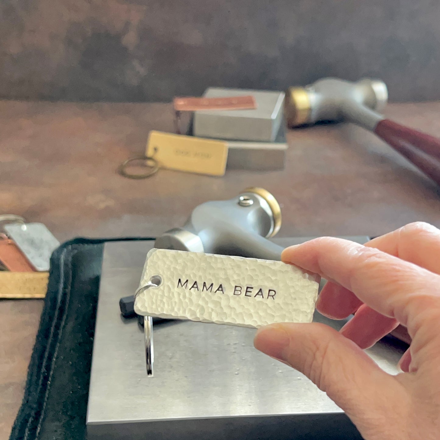 Custom Mother's Day Keychain Gift in Copper, Bronze, or Pewter