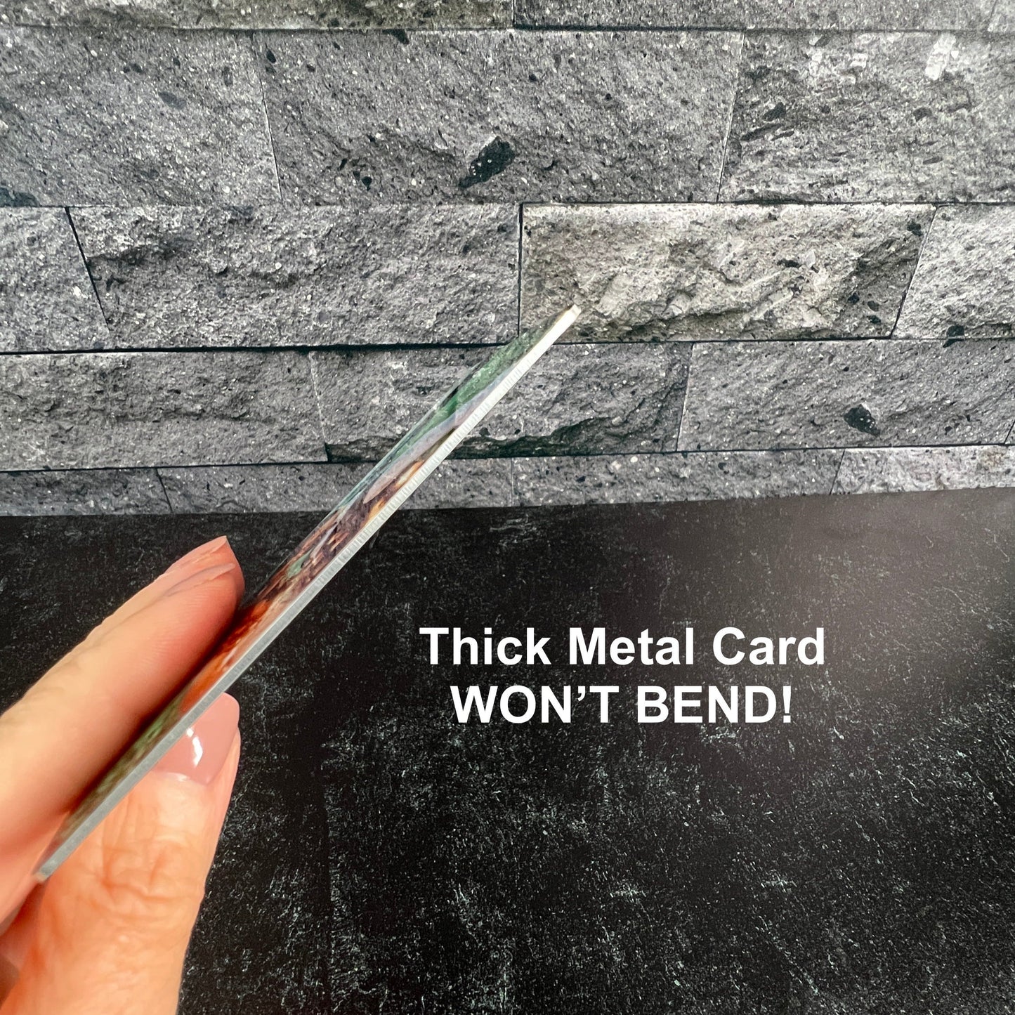 Metal Color Photo Card; I Love You The Most Quote Wallet Insert Card